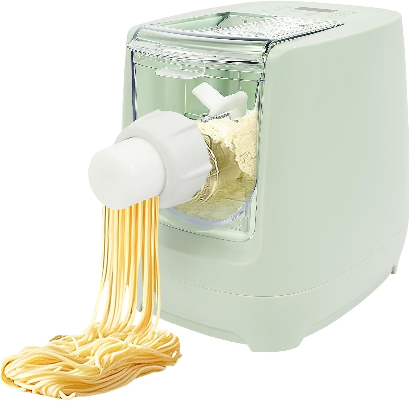 OUKANING Electric Pasta Maker Machine, 110V 260W Automatic Noodle Maker Machine with 13 Pasta Molds, LED Display, Compact Design, 3-Min Fast Making, for Spaghetti, Dumpling Skins, Thin Pasta