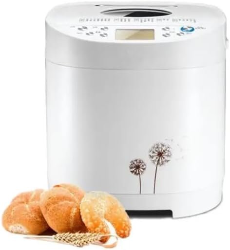 Programmable Bread Maker, Non-Stick Automatic Bread Making Machine, Doughs, Gluten-Free Options and More, LCD Display, White