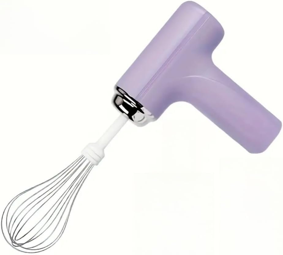 Rechargeable Three-Speed Handheld Mixer – Multifunctional Kitchen Mixer, Baking Supplies, Space-Saving, Easy to Clean, Durable, Suitable for Home Kitchen, Coffee Enthusiasts, and Bakers (purple)