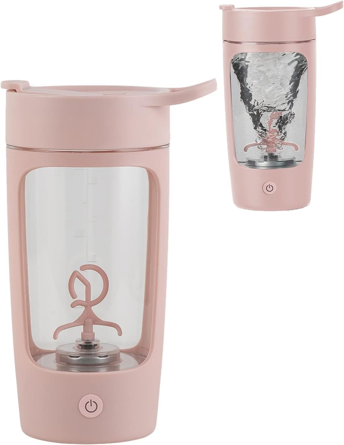 Electric Protein Shaker Bottle, | Tritan | Bpa Free| Blender Bottles 22oz Rechargeable Vortex Portable Mixer, Self Stirring Cup, Auto Mixing Mug For Coffee(Pink)