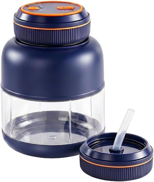 Portable Wireless Juicer Cup, 45 Oz Personal Size Blender with 38-Blades for Shakes Smoothies, Fruits & Vegetables, Dual Lid Compact Travel Drinking Cup for Office Outdoor (BLUE – 27.05 OZ)