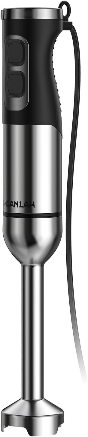 1000W Powerful Immersion Blender Handheld, 2026 New Update Hand Blender with 25-Speed and Heavy-Duty Copper Motor (Silver)