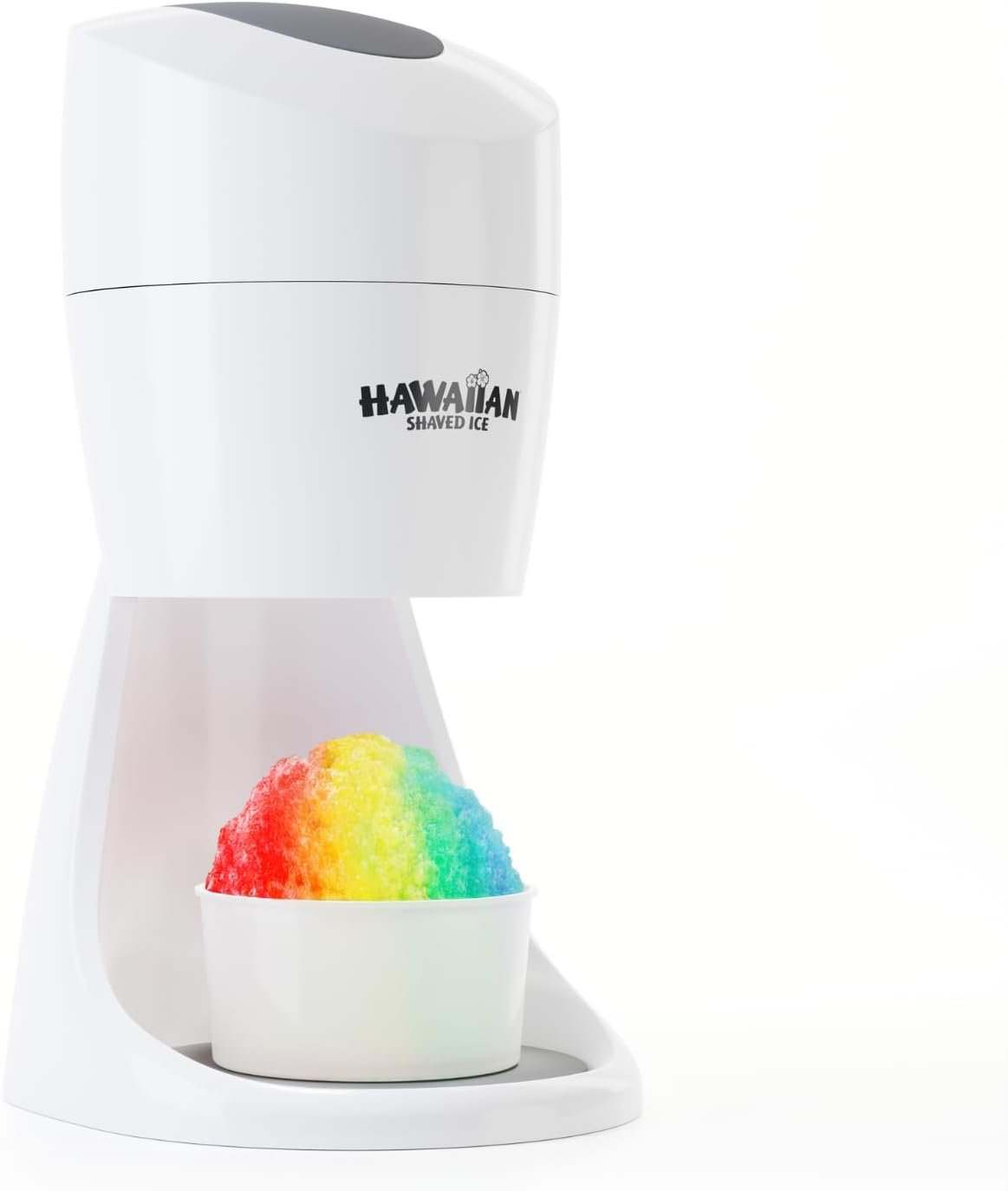 Hawaiian Shaved Ice S900A Snow Cone and Shaved Ice Machine with 2 Reusable Plastic Ice Mold Cups, Non-slip Mat, Instruction Manual, 1-year Manufacturer’s Warranty, 120V, White | Ice Shaver & Snow Cone Machine, Snowcone and Slushie Maker, 2 Reusable Cups, 120V