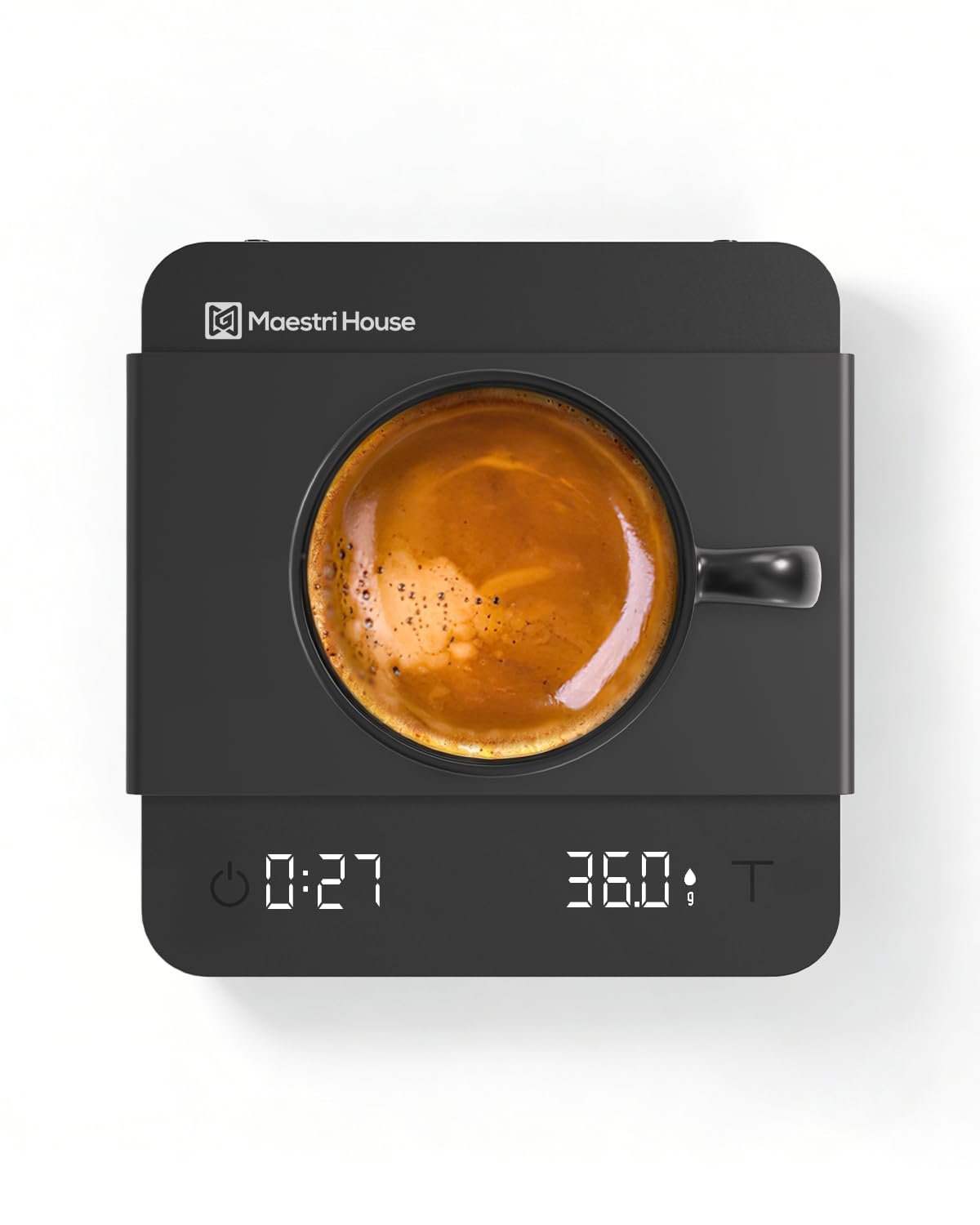 Maestri House S1 Air Ultra-Slim Espresso Coffee Scale with Timer, 0.1g Precision Shot Scale with Auto Tare & 3 Smart Brew Modes, Rechargeable Digital Scale for Espresso & Pour Over