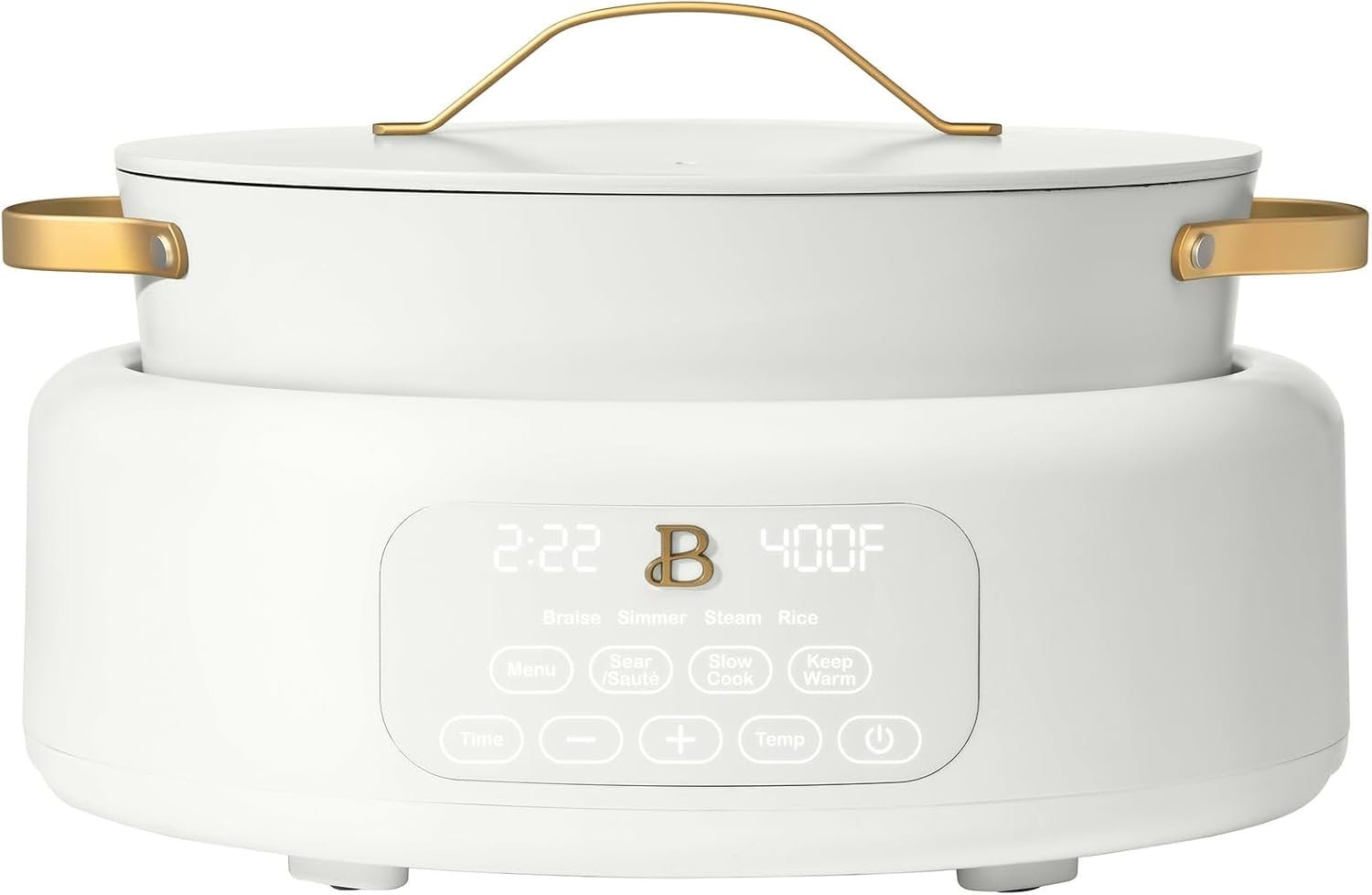 IT’S BRAZILIAN Beautiful 10 in 1, 6 Qt Electric Multi-Cooker, White Icing by Drew Barrymore