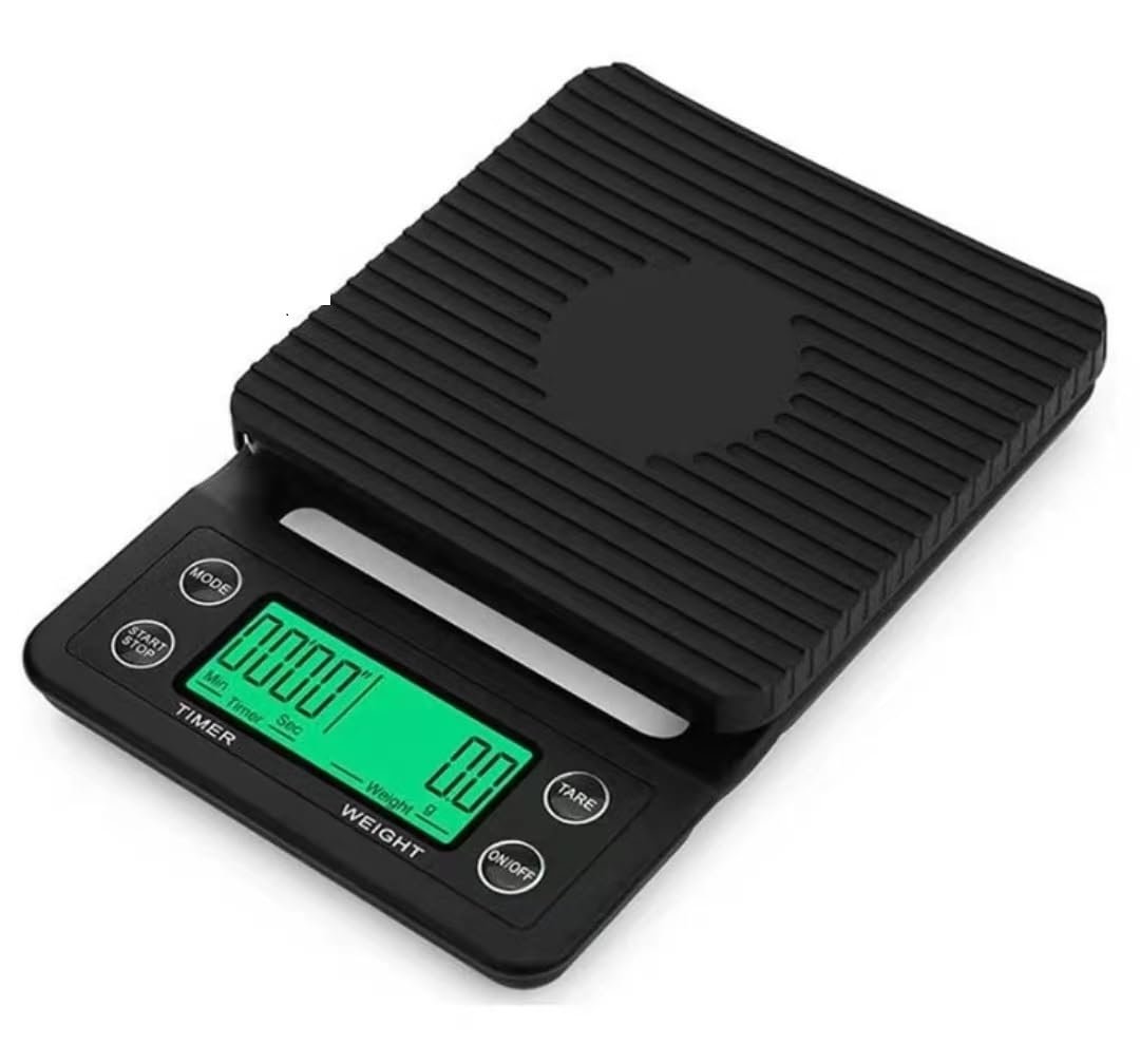 0.1g Precision Coffee Scale 3kg Digital Scale for Kitchen Use | 3kg/0.1g Precision Shot Scale Digital Scale for Espresso & Pour Over Coffee-Black
