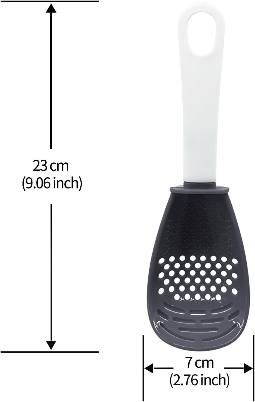 6 in 1 Multifunctional cooking gadgets, 356°F Heat Resistant kitchen gadgets, Egg Separator, Cooking, Draining, Mashing, Grating, Cooking spoon Dark Grey