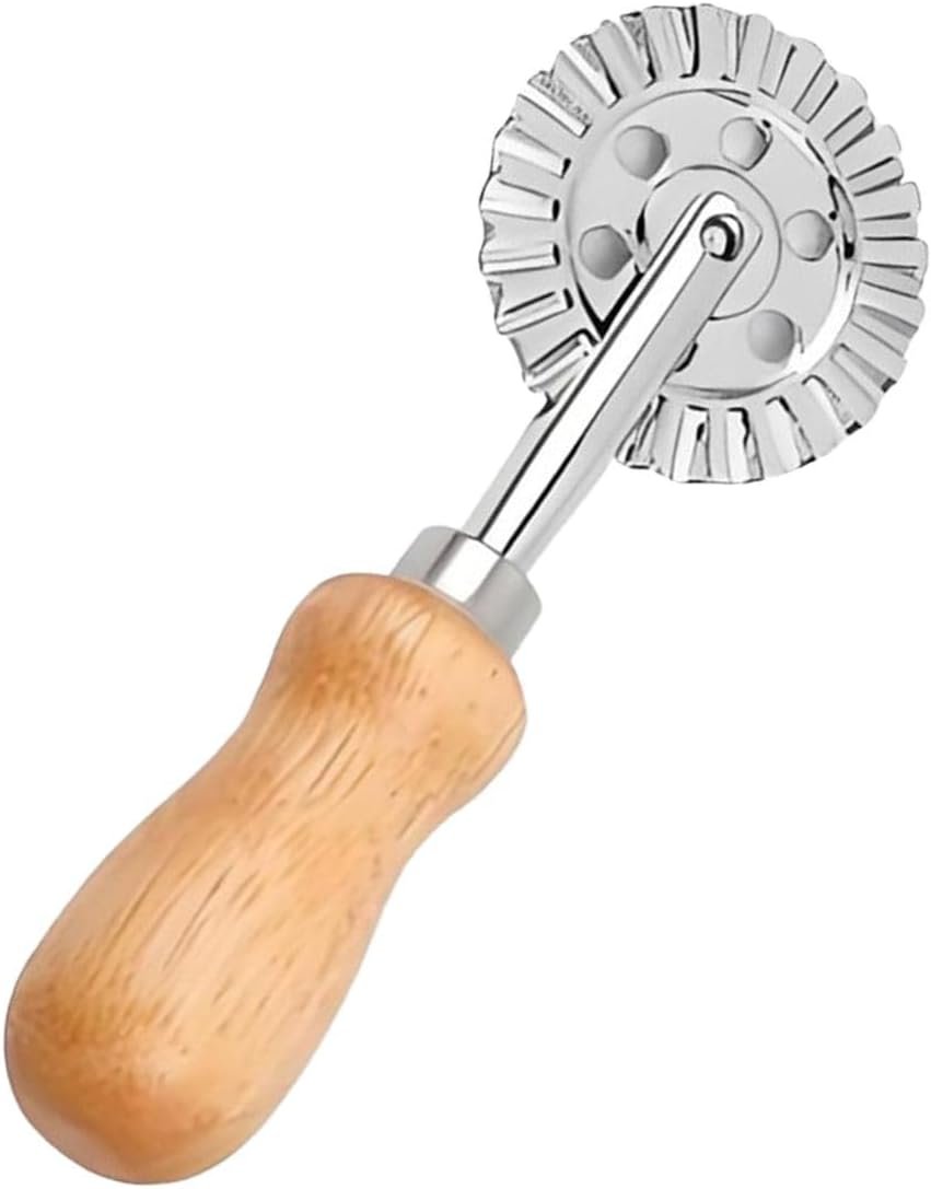 Pasta Cutter Wheel Ravioli Crimper Pizza Dough Cookie Cutting Wheel Dumpling Noodle Making Roller Durable Zinc Alloy Kitchen Tool for Baking Cooking