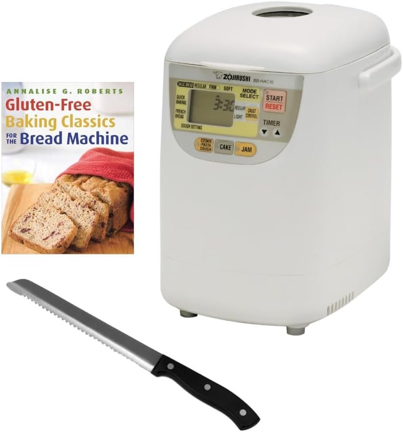 Zojirushi BB-HAC10 Home Bakery 1-Pound-Loaf Mini Breadmaker Gluten-Free Bundle (3 Items)