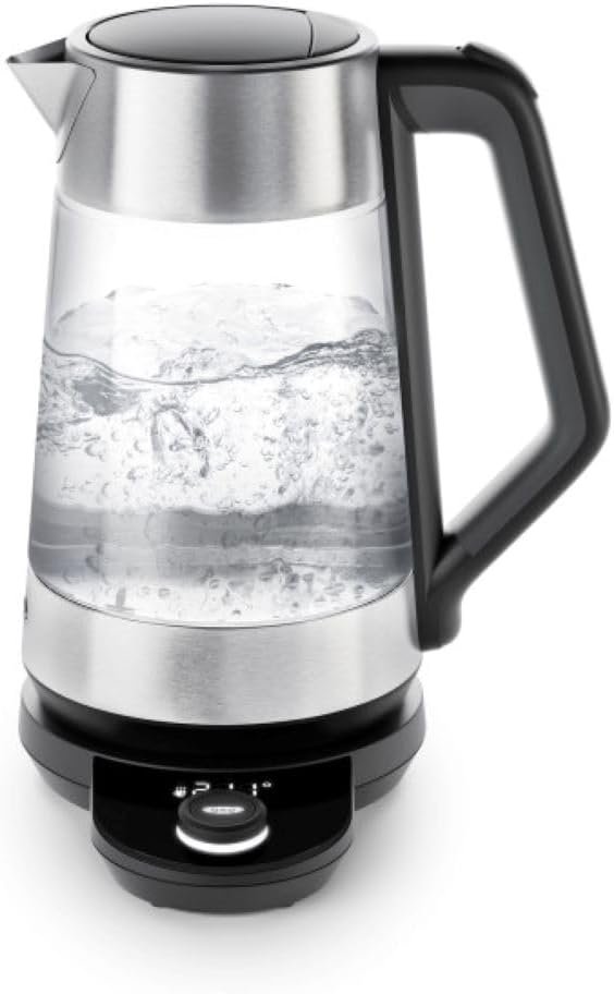 OXO Brew Adjustable Temperature Kettle, Electric Kettle, Glass and Stainless Steel, Holds Temperature for 30 Minutes