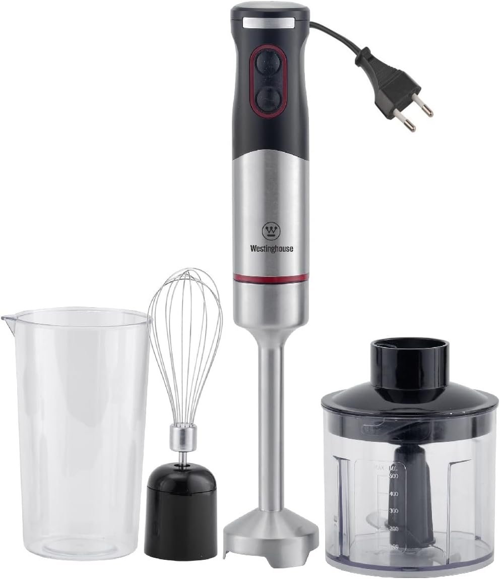 220 Volt Hand Blender 1000W – 3 in 1 Hand blender includes blending shaft, 500 ml chopper bowl, 700 ml beaker and whisk-220V 240V (Not For Use In USA)