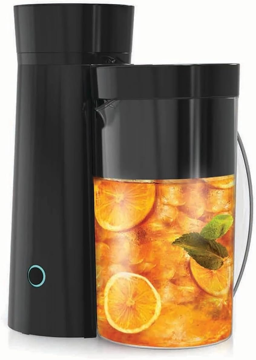 Iced Tea and Iced Coffee Maker, 2-Quart, 8-Cup, with Removable Steeping Basket, Auto Shut-Off, One-Button Operation