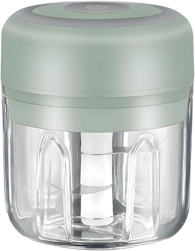 Electric Baby Food Maker & Garlic Chopper, USB Rechargeable Mini Processor, Easy Clean Design, 250ML (Green)