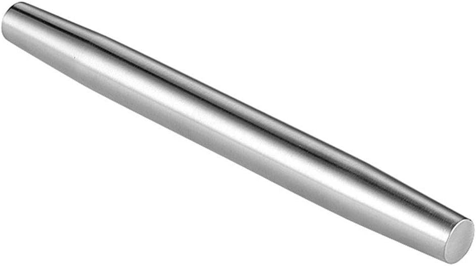 304 Stainless Steel Rolling Pin 8.9″ Smooth Non-stick Dough Roller for Pastry Pasta Pizza Cookie Bread