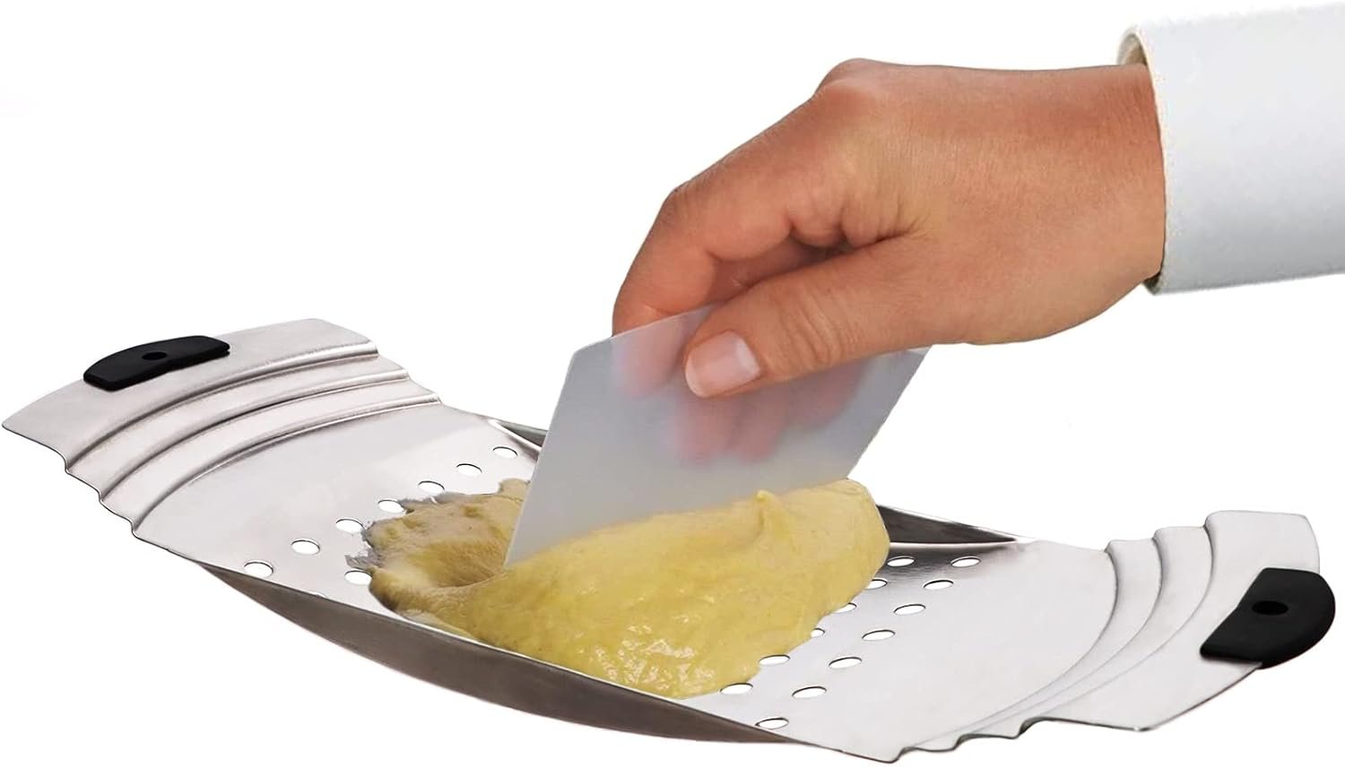 Premium Grade Stainless Steel Spaetzle Maker, Spaetzle Plane with Pastry Scraper Traditional German Egg Noodle Maker
