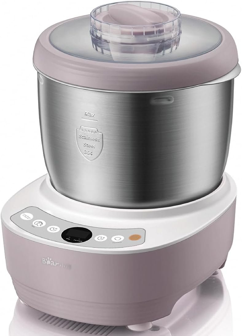 Bear 3.7-Quart Electric Dough Maker with Fermentation Function, Crafted with 304 Stainless Steel for Pizza & Bread Dough, HMJ – A35M1