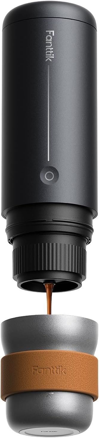 Fanttik Cafein 11 Portable Coffee Machine, Self-Heating Electric Espresso Machine with USB-C, 20 Bar Coffee Maker for Travel, Hiking, Gym and Office