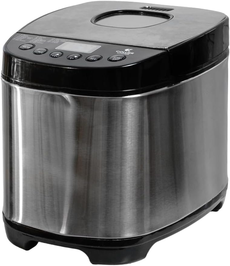 Automatic Bread Maker – Compact Home Bread Machine with 15+ Settings, Viewing Window & Adjustable Crust Control – 2lb Capacity Non-Stick Pan – Stainless Steel