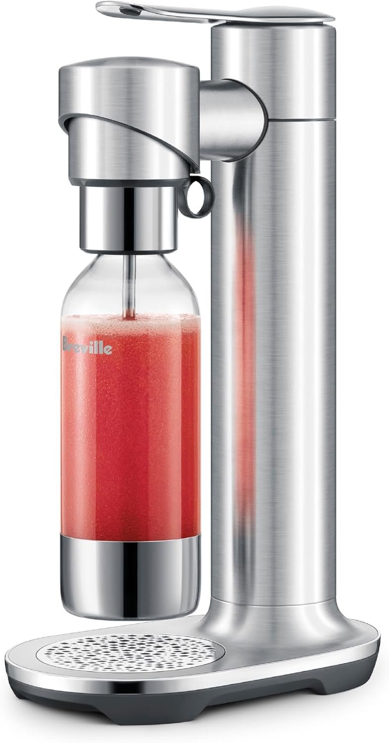 Breville BCA800BSS InFizz Fusion Sparkling Water and Beverage Carbonator, CO2 Cylinder Not Included, Brushed Stainless Steel