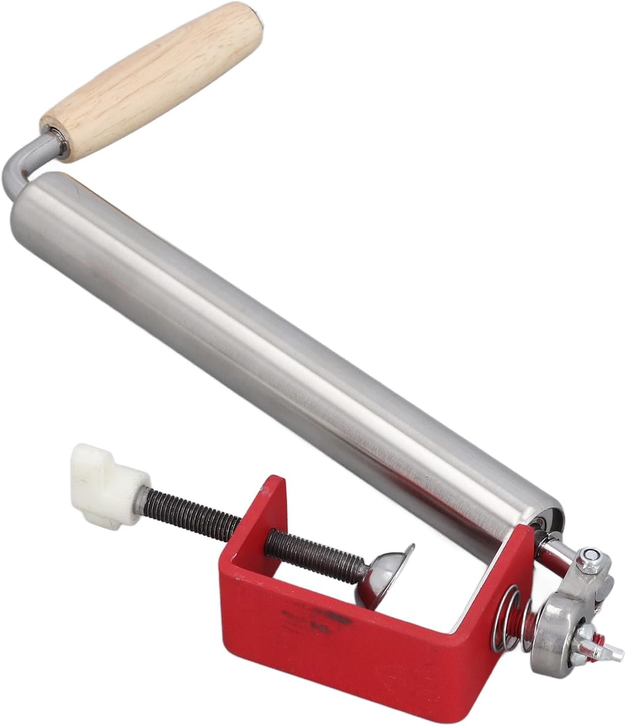 Stainless Steel Dough Roller, Handle Desk Clamp Dough Roller, Stainless Steel Labor with Anti Slip Pasta Maker Attachment for Dumpling Skin Noodles Pie (Small)