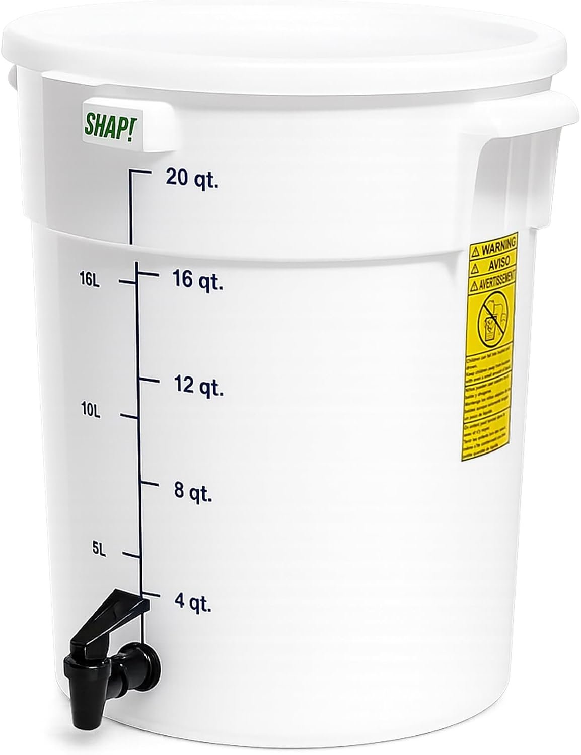 Snap! 5 Gallon Cold Brew Coffee Maker – Low Acid Commercial Cold Brew System with Dual Filtration for Smooth Coffee -Cold Brew Coffee Set-White