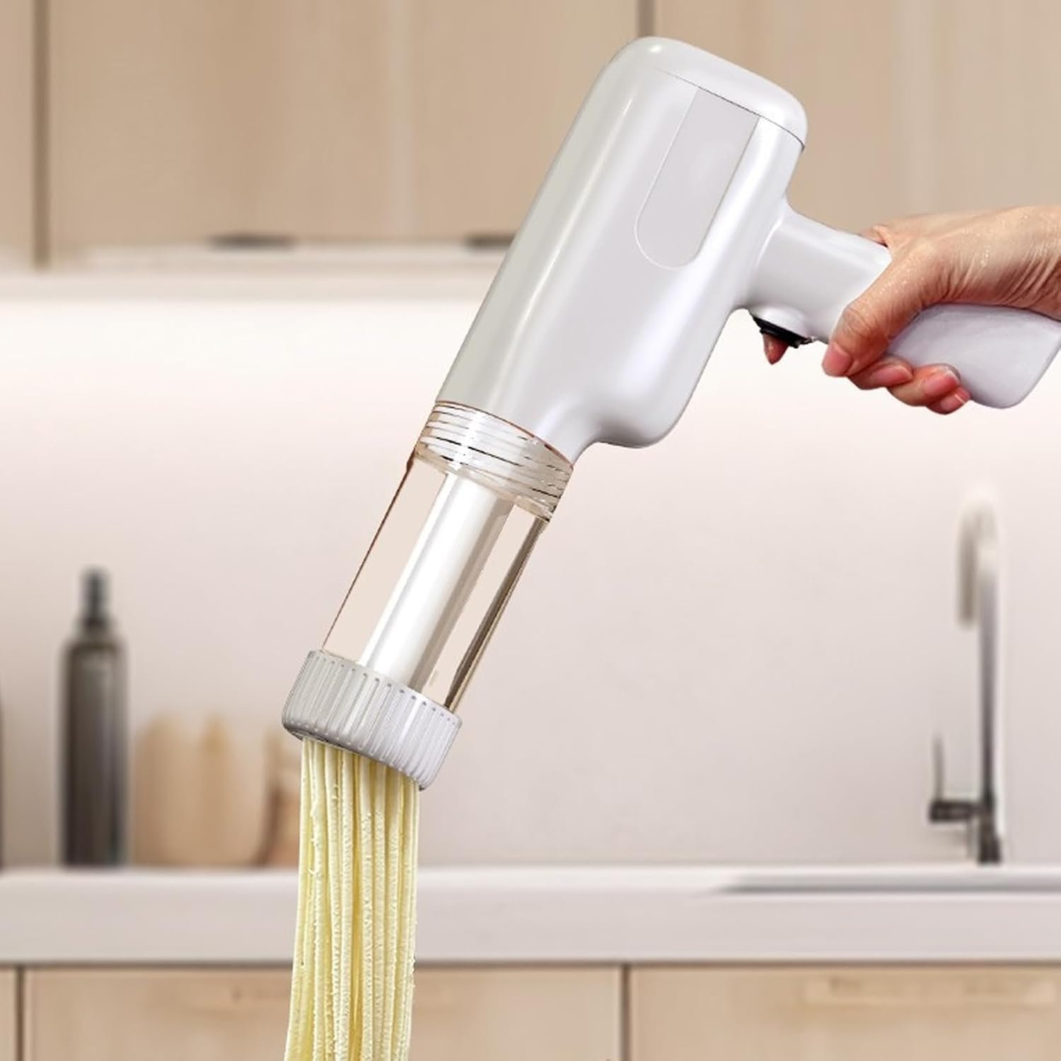 Handheld Electric Pasta Maker Electric Noodle Maker High Efficiency Handheld Press Pasta Machine with 6 Molds for Home