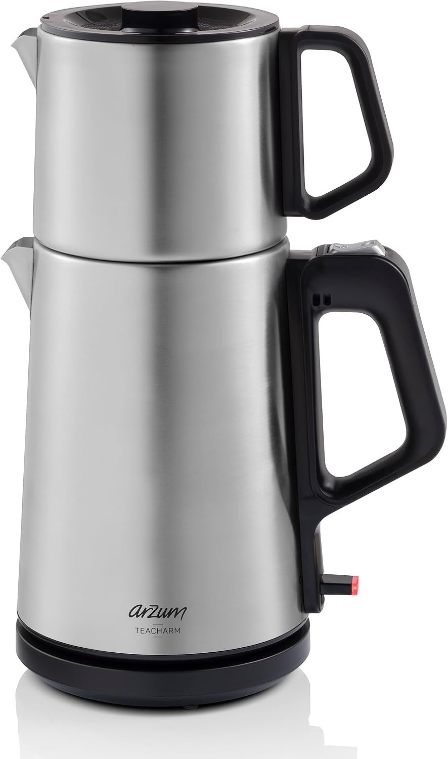 Arzum TeaCharm Turkish Tea Maker, Stainless Steel, Auto Shut-Off, Boil-Dry Protection, INOX, 1.8L, 120V 3-pin US Plug, 1800W