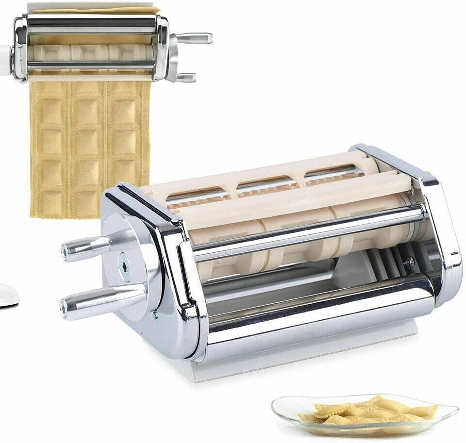 Ravioli Maker Pasta Roller Home Kitchen Aid Attachment + Kitchen Stand Mixer For Kitchen Aid Pasta Roller Cutter Ravioli Maker Stand Mixer Attachment Set