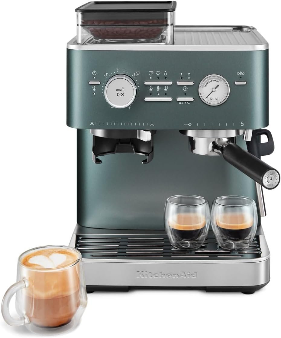 KitchenAid Semi Automatic Espresso Machine with Burr Grinder, 2.5L, KES6551JP, Juniper