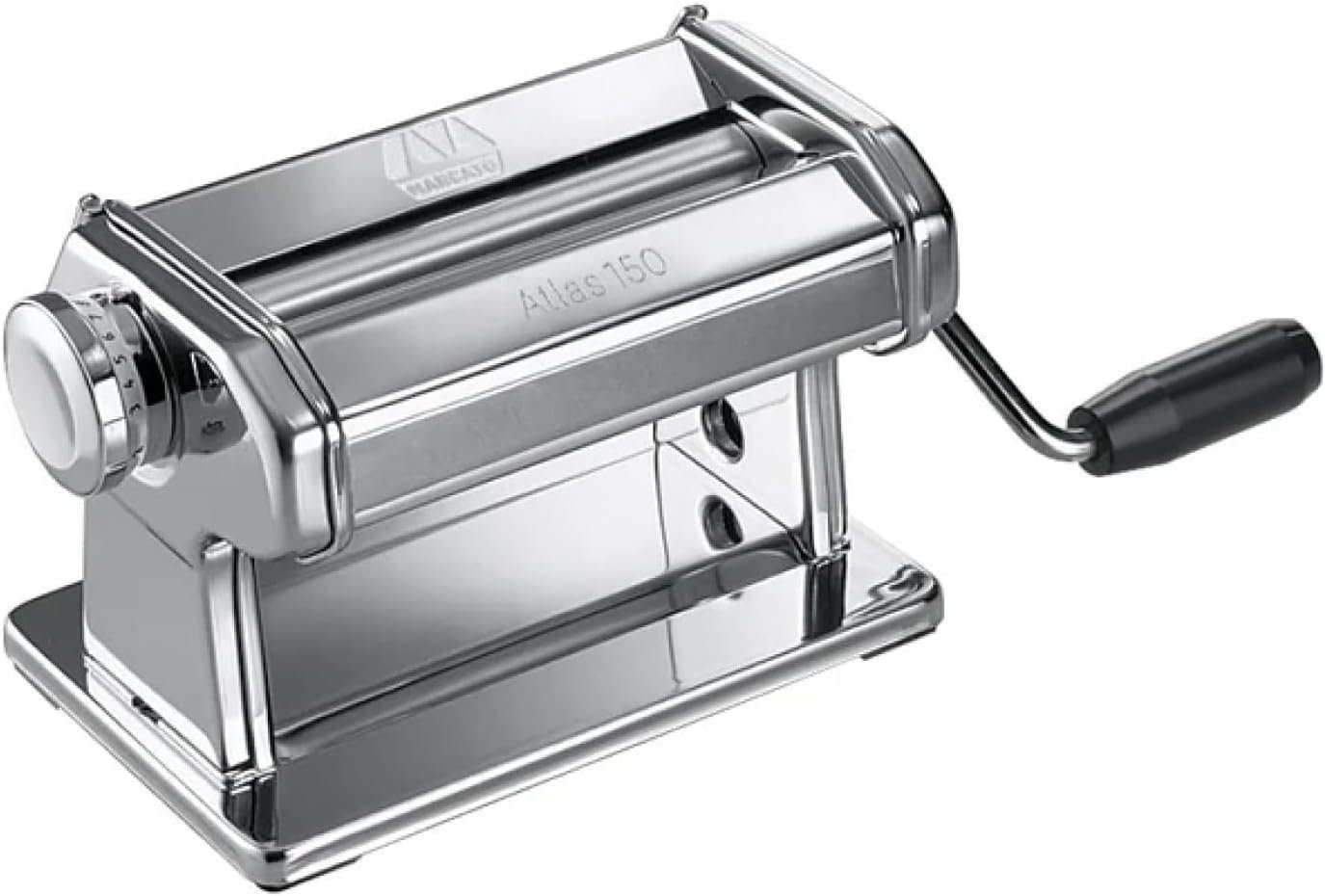 MARCATO Made in Italy Atlas 150 Roller Manual Pasta Machine, Chrome Steel