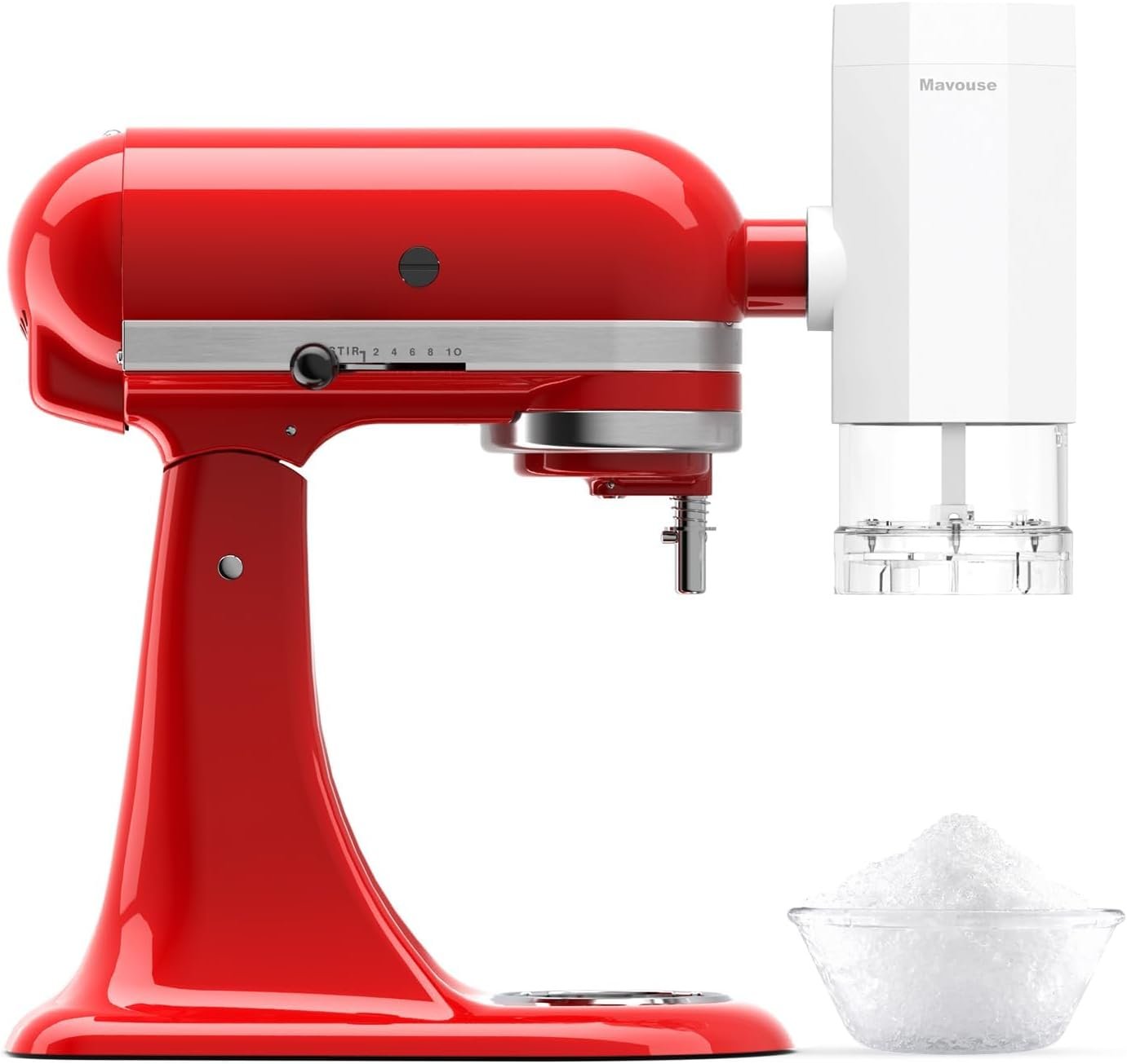 Shave Ice Attachment for Kitchenaid Stand Mixer, Snow Cone Shaved Ice Machine, with Coarse and Fine Blades, 8 Ice Molds