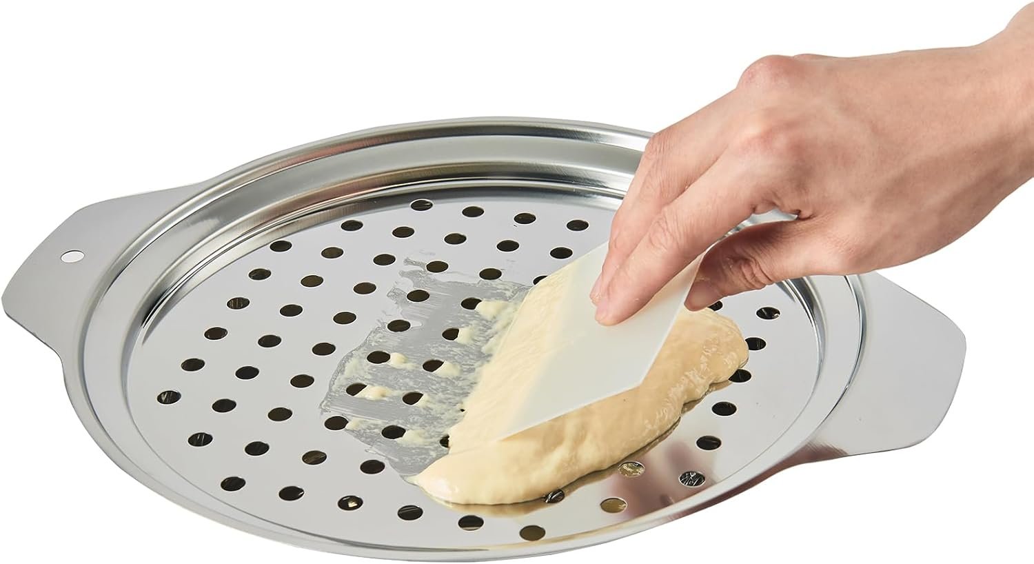 Premium Stainless Steel Spaetzle Maker Lid with Scraper, Traditional German Egg Noodle Maker Tools Pan Pot Pasta Veggies Strainer