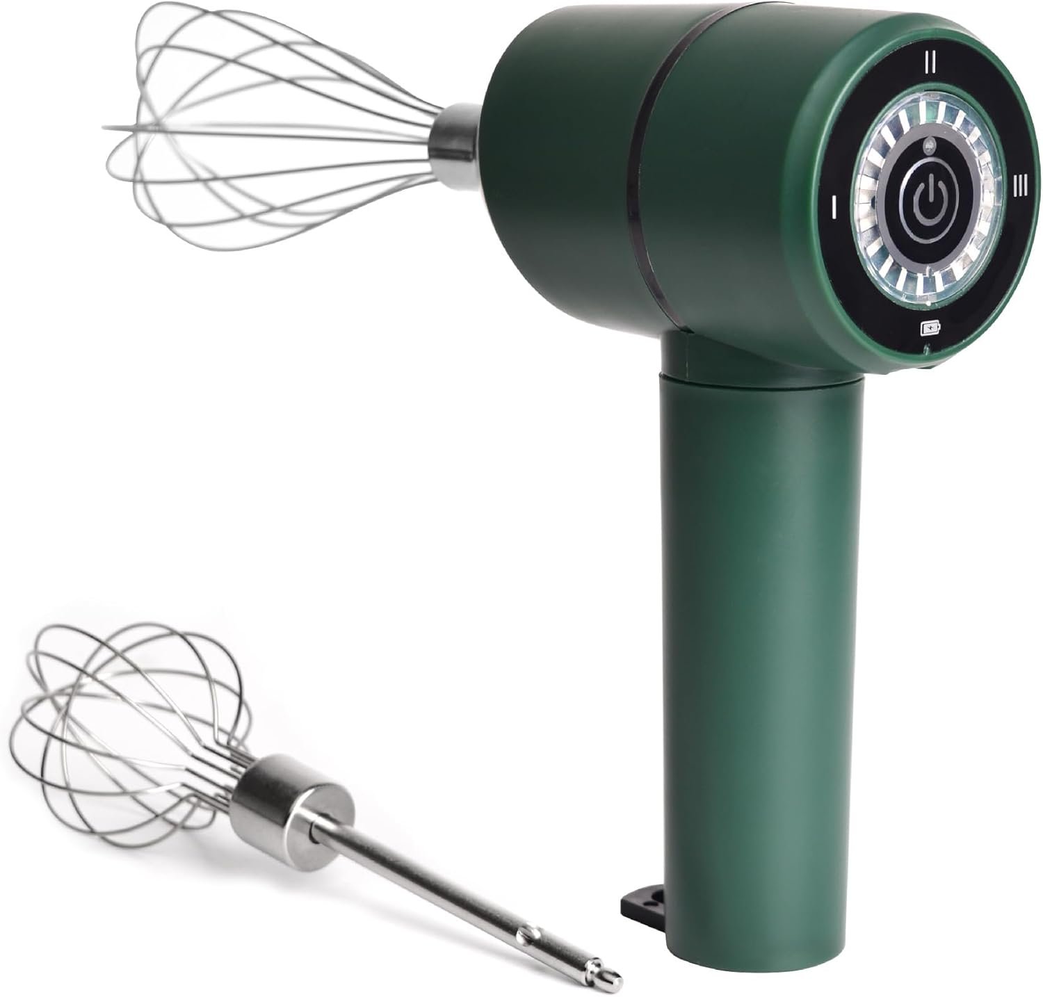 Cordless Hand Mixer, USB Rechargeable Electric Hand Mixer with 3 Speeds, Detachable Stainless Steel Whisks, Compact Egg Beater for Baking, Batter, Whipped Cream – Stress-Free Sage Green