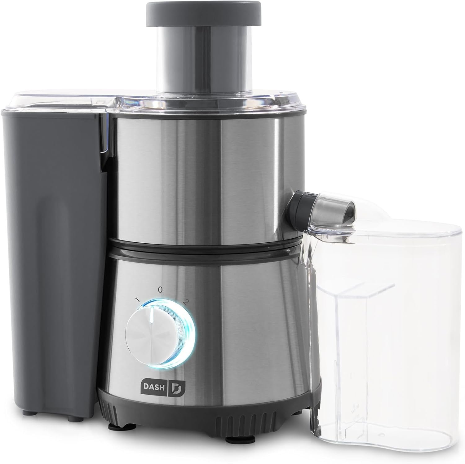 Dash Centrifugal Juicer Machine, 350W 2-Speed Electric Juice Extractor for Fruits and Vegetables, Easy to Clean Compact Juicing Machine with 2-Inch Feed Chute, BPA Free – Cool Gray