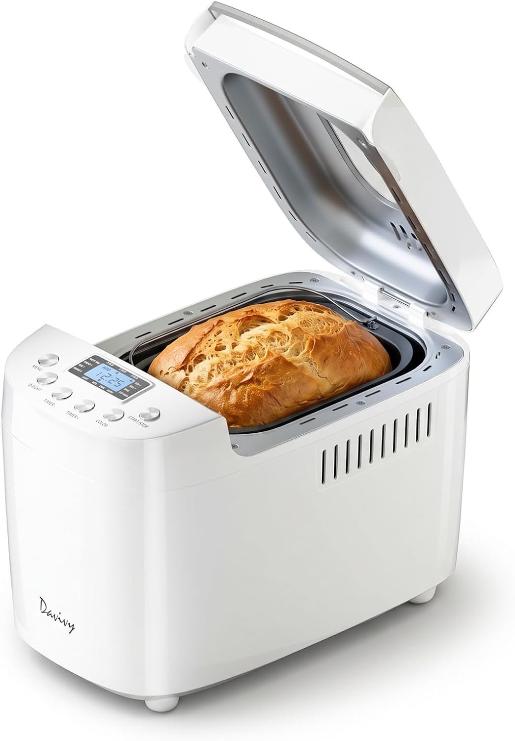 Davivy Bread Maker Machine with 2 Dough Kneading Paddles,15-in-1 Automatic Large Capacity Bread Machine Nonstick Bowl For Bread, Jam& Yogurt, 3 Loaf Sizes and 3 Crust Settings