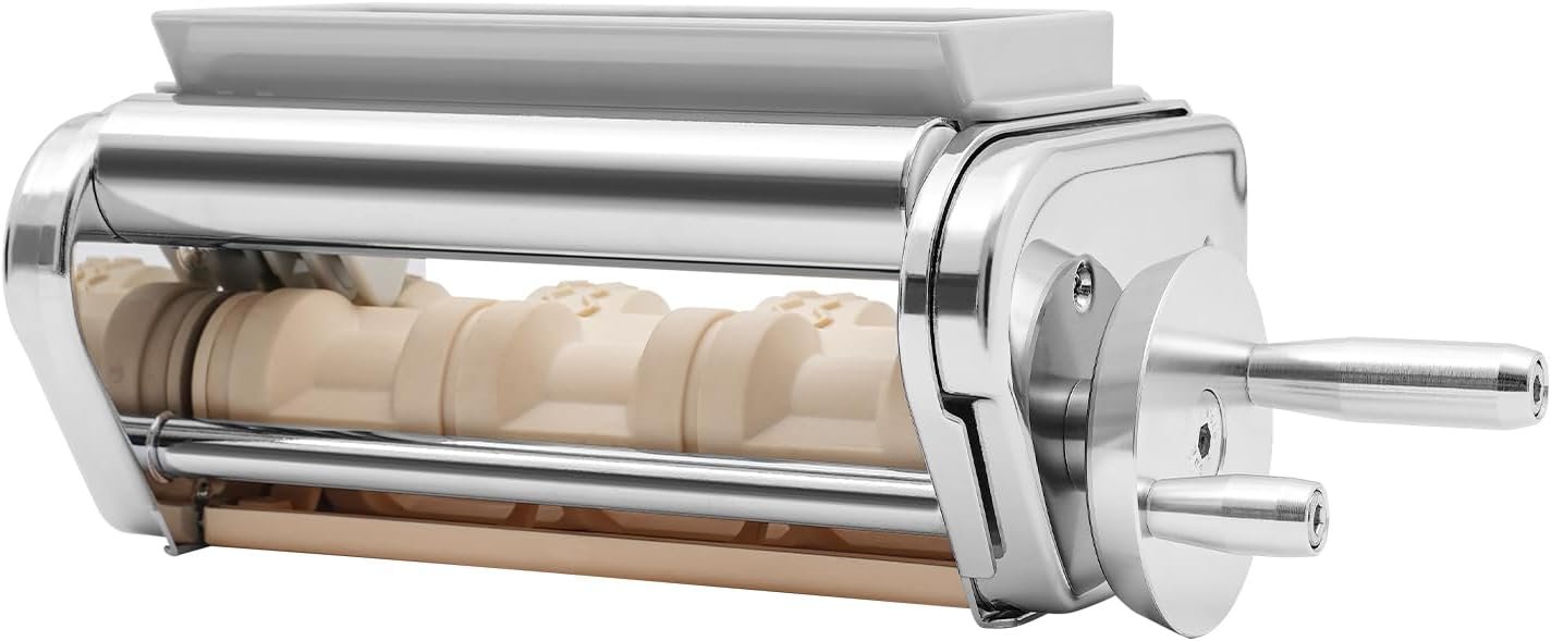 Stainless Steel Ravioli Maker Attachment for KitchenAid Stand Mixer, Manual Ravioli Making Machine Accessories, Pasta, Spaghetti, Machine with Dough Cutter and Wrapper for Kitchen Home