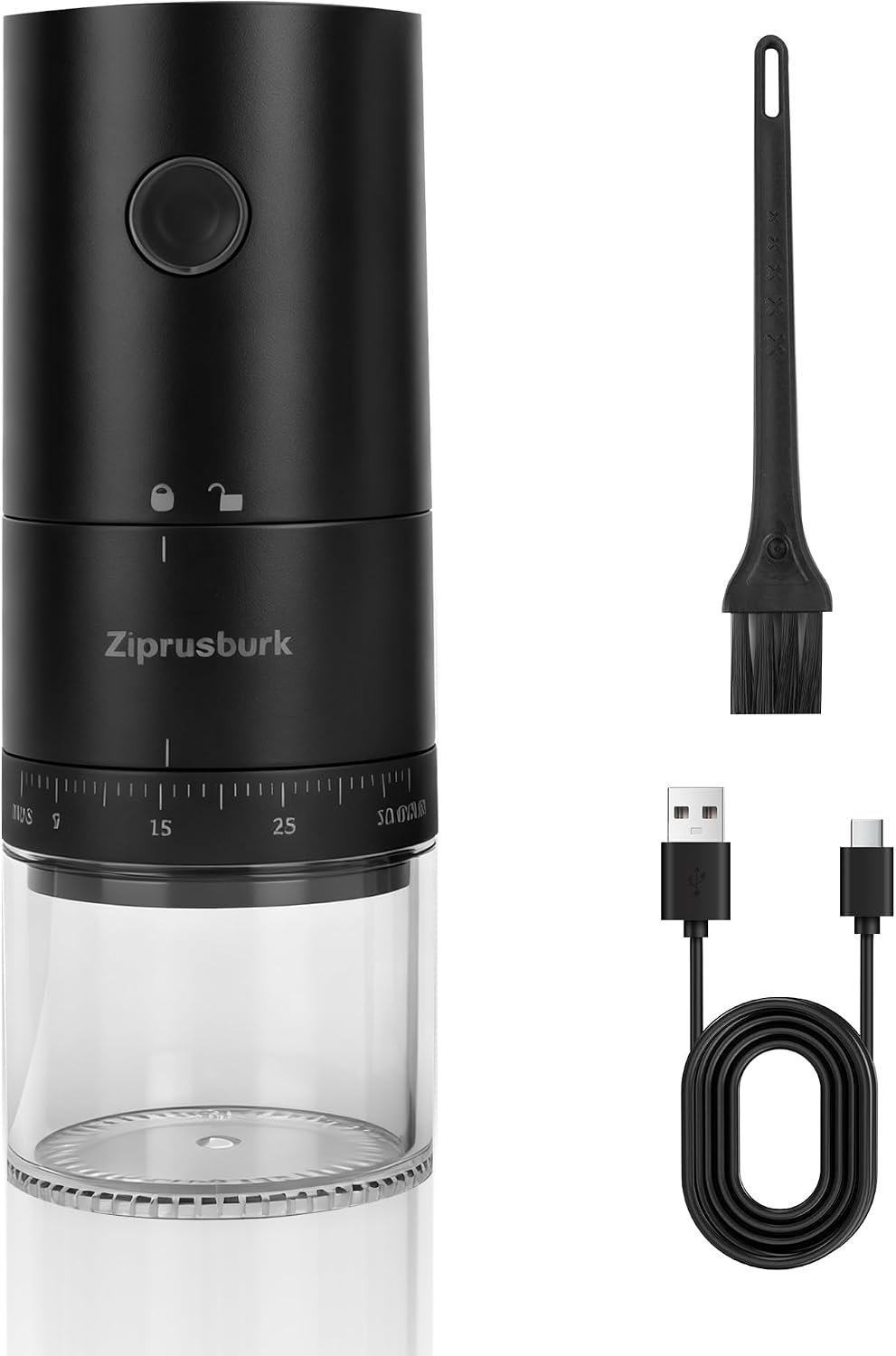 First Grind-While-Charging Rechargeable Coffee Grinder, 1.7X Faster Grinding with Portable Electric Burr Coffee Grinder with 38 Adjustable Grind Settings (CERAMIC BURR – Black)