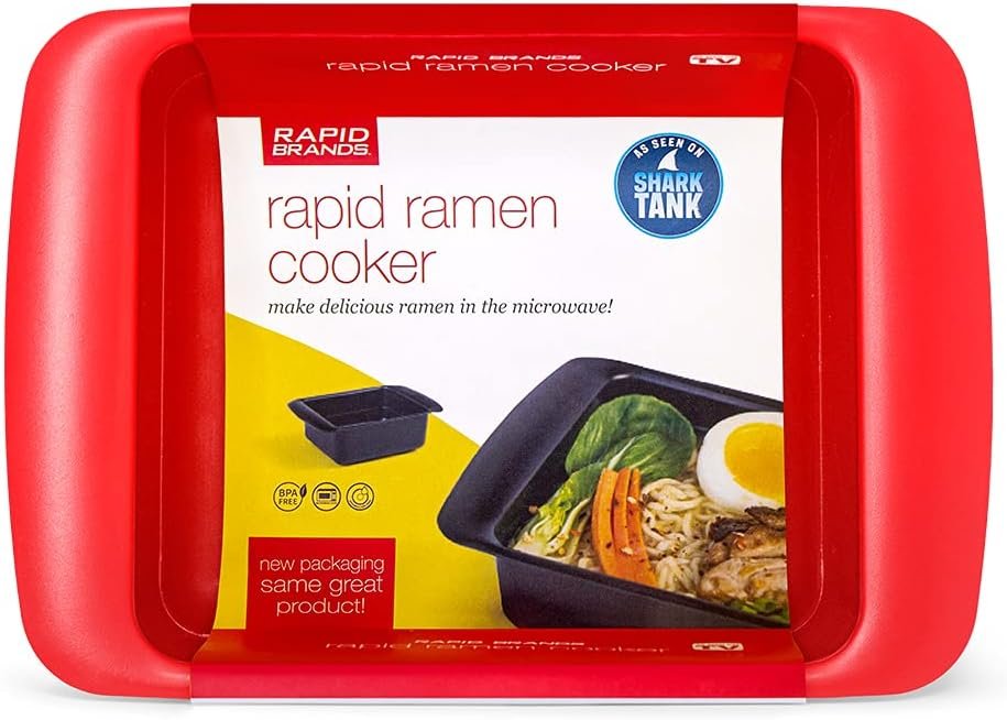 Rapid Ramen Cooker | Microwavable Cookware for Instant Ramen | BPA Free and Dishwasher Safe | Perfect for Dorm, Small Kitchen or Office | Bright Red