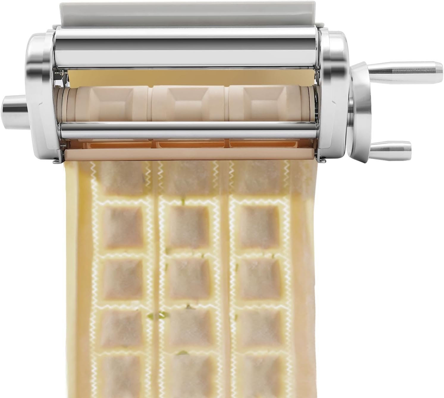 Ravioli Maker Attachment for KitchenAid Stand Mixer, Stainless Steel Pasta Roller and Cutter Set with Multiple Functions for Dumplings Lasagna and Pastry Dough