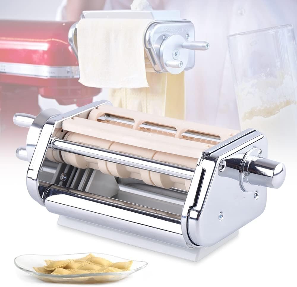 For KitchenAid Pasta Roller & Cutter Attachment Set & Ravioli Maker Stand Mixer Ravioli Maker Attachment Stainless Steel Kitchen Aid Tool