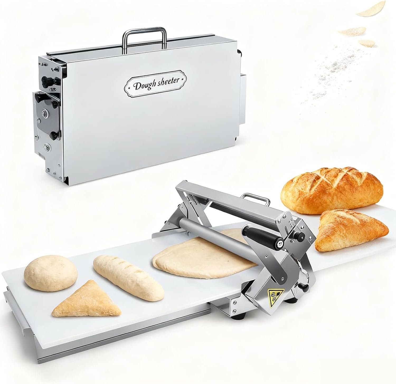 40.9”x15.5” Folding Dough Sheeter,Manual Stainless Steel Dough Machine,dough sheeter machine for home,(ith Sheeter Board) Thickness Adjustable，Suitable for home and commercial use