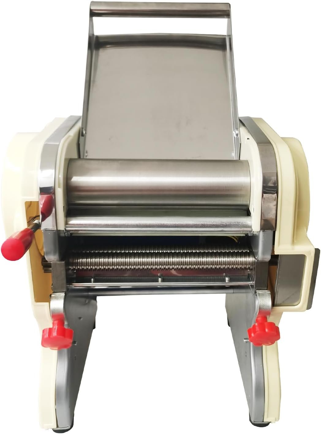 Stainless Steel Electric Pasta Press Maker, 3mm Round Knife Noodle Making Machine Adjustable Width Automatic Noodle Maker for Home Commercial 110V 550W