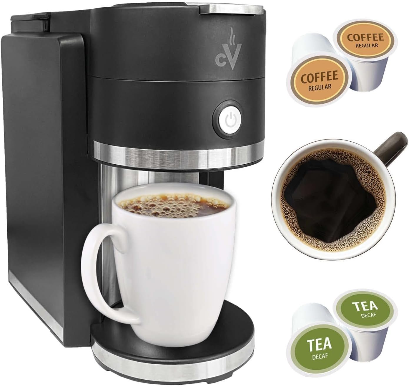 Café Valet Barista Single Serve Coffee Maker, Compatible with K-Cup Coffee Pods, Compact Design