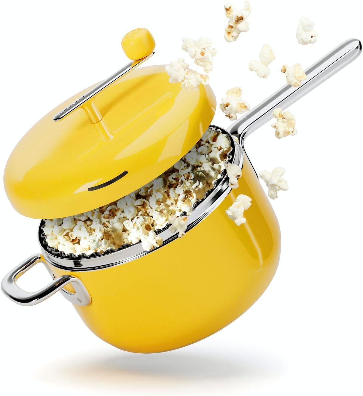 Popsmith Popcorn Popper in Butter – 6 Quart Stovetop Popcorn Machine – Stainless Steel Popcorn Maker Compatible with All Stovetops