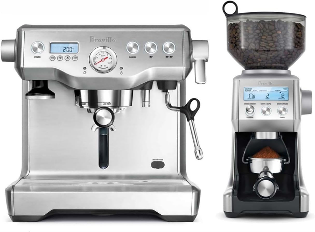 Breville Dynamic Duo Dual Boiler Espresso Machine and Smart Grinder Pro Package, Stainless Steel – BEP920BSS