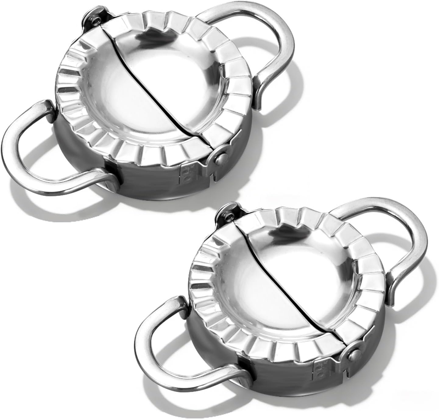 Stainless Steel Dumpling Ravioli Maker Press,2 Pack Pierogi Mold – Wonton Mould, Easy-tool for Dumpling Wrapper Dough Stamp Cutter Pastry Pie Making (2 pcs dumpling maker)