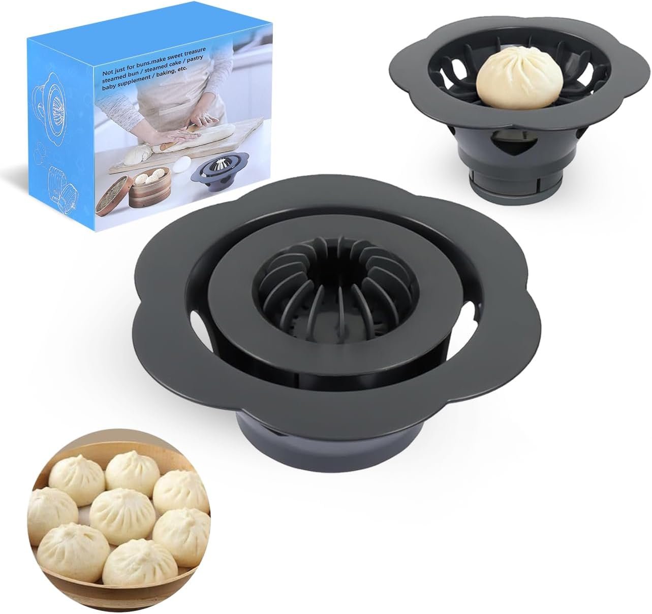 Baozi Maker Machine,6.57″ Dumpling Momo Maker Mold Plastic Kitchen Gadget Tool Homemade Bao Buns Preparation Culinary Exploration Ease of Use Cleaning
