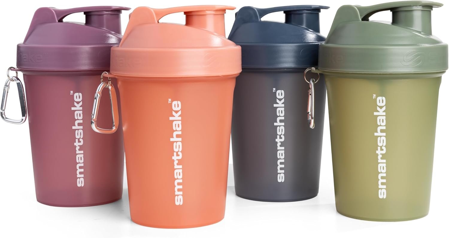 Smartshake Protein Shaker Bottle for Protein Mixes – 4 Pack – 13.5 oz | Leak Proof Shaker Cups for Protein Shakes | Blender Bottle Shaker | Protein Shaker Bottle Pack | BPA Free Shaker – Multicolor