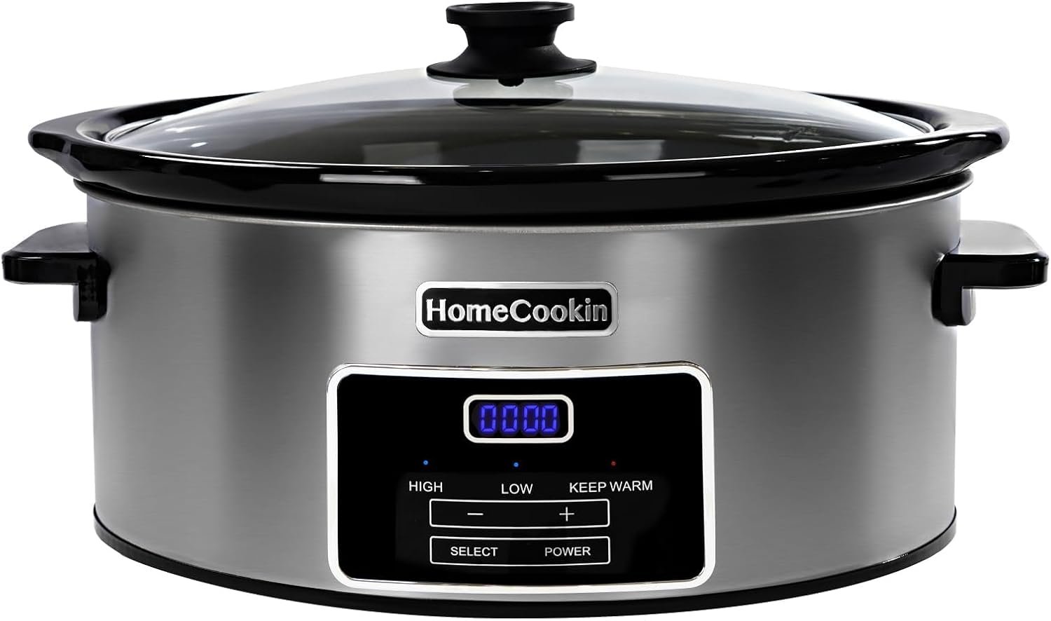 8-Quart Digital Programmable Slow Cooker with Timer – Small Kitchen Appliance for Family Dinners – Serves 10+ People – Heat Settings: Keep Warm, Low and High