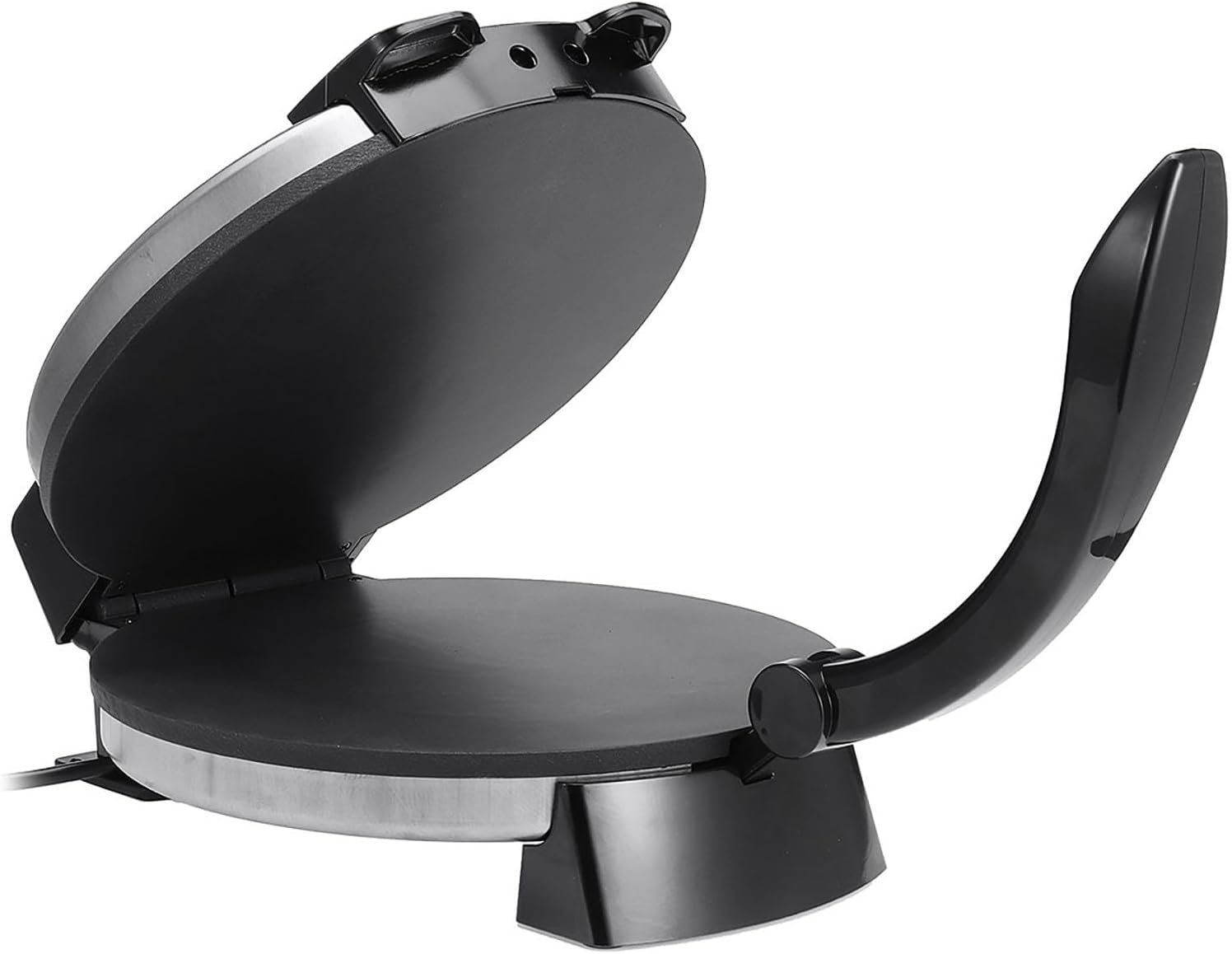 10″ Electric Tortilla Maker, Tortilla Press with Detachable Handle, Stainless Steel Non-Stick Roti Maker for Tortilla Chapati Roti Omelette